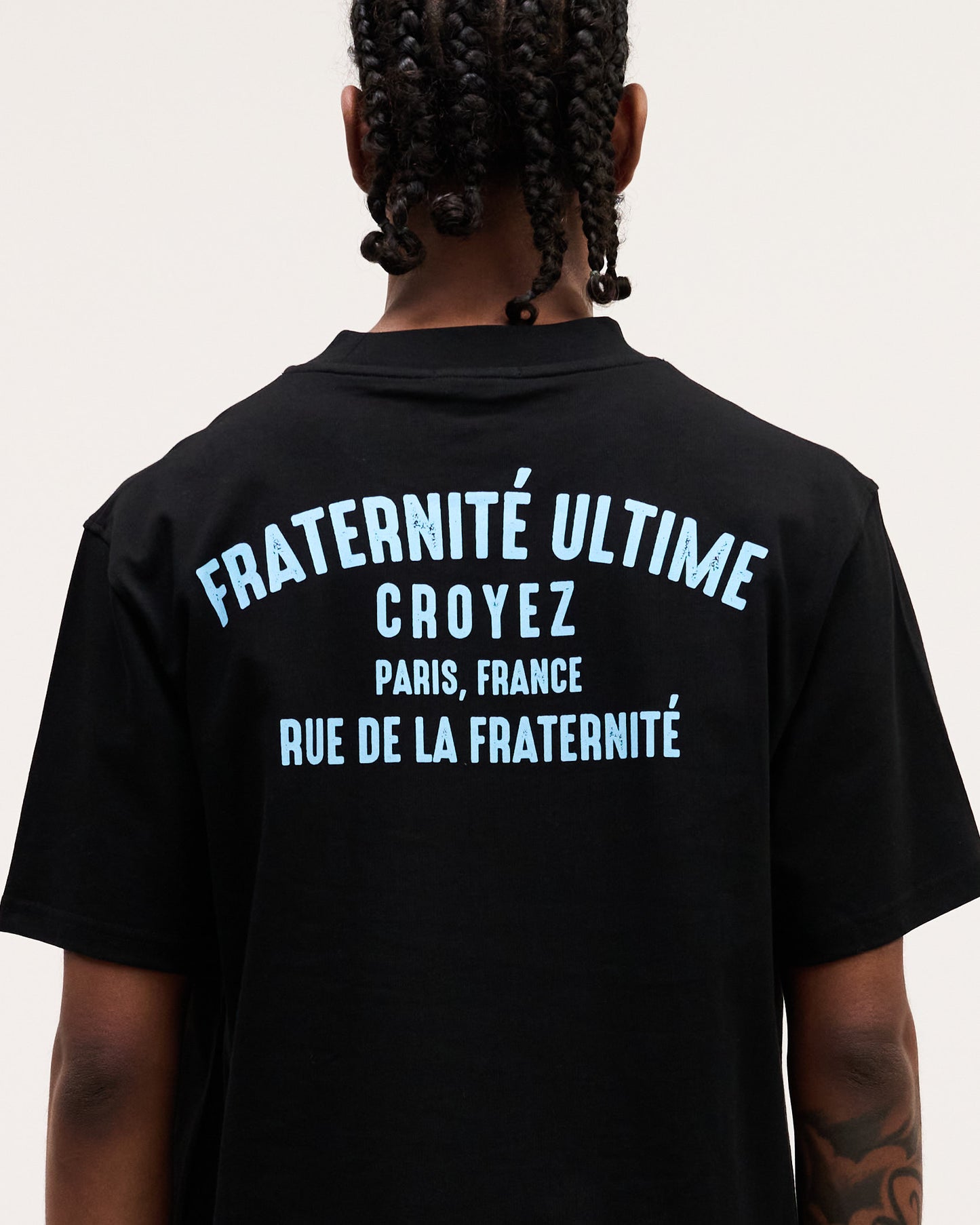 CROYEZ FRATERNITÉ T-SHIRT - BLACK/LIGHT BLUE