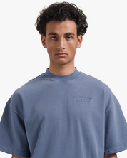 CROYEZ GARMENT DYE FRATERNITÉ T-SHIRT | BLUE