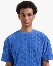 CROYEZ MONOGRAM TOWELLING T-SHIRT | COBALT BLUE