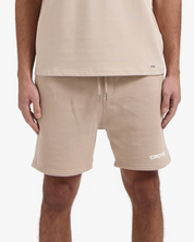 CROYEZ HEAVYWEIGHT LOGO SHORTS | STONE