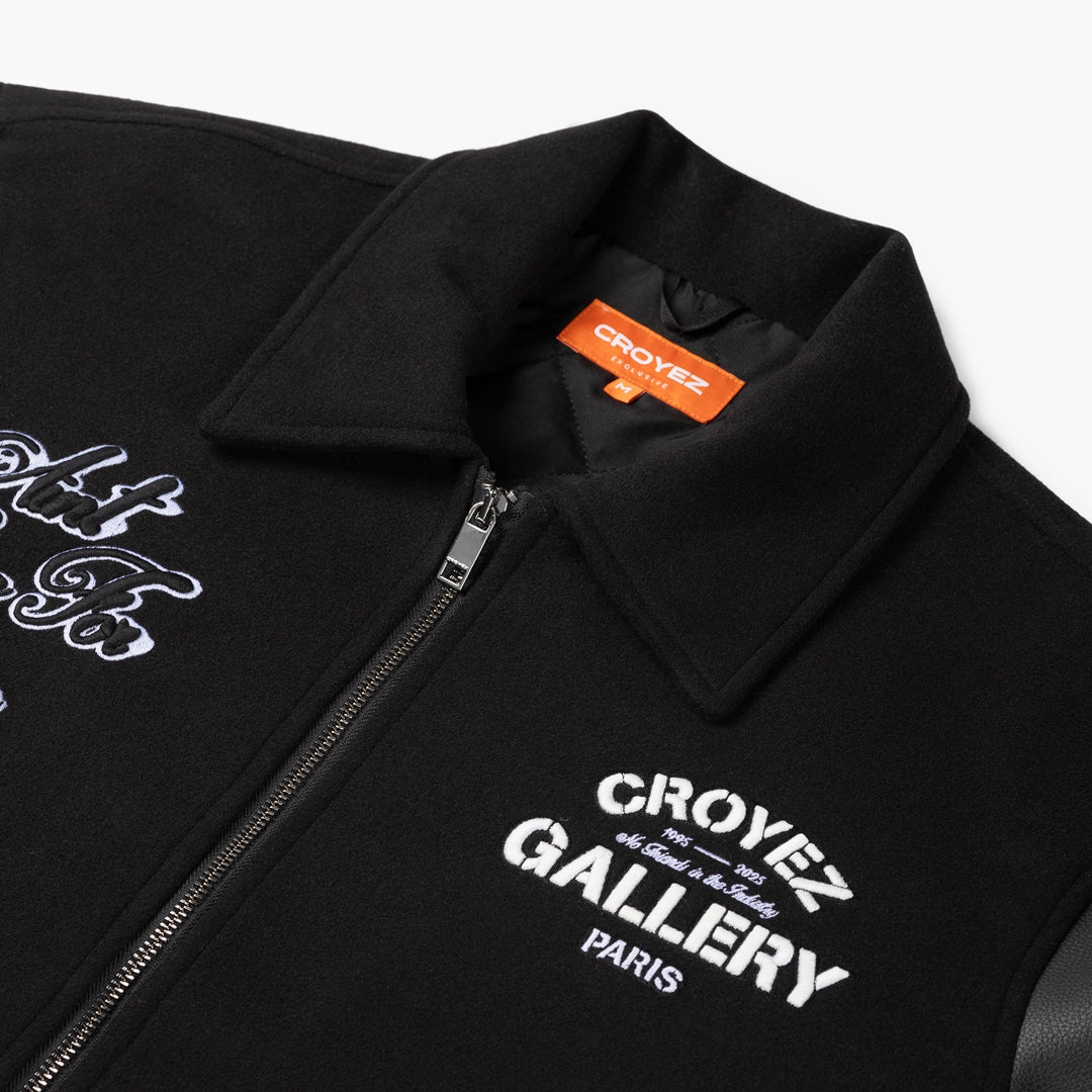 CROYEZ ARTWORK VARSITY JACKET - BLACK