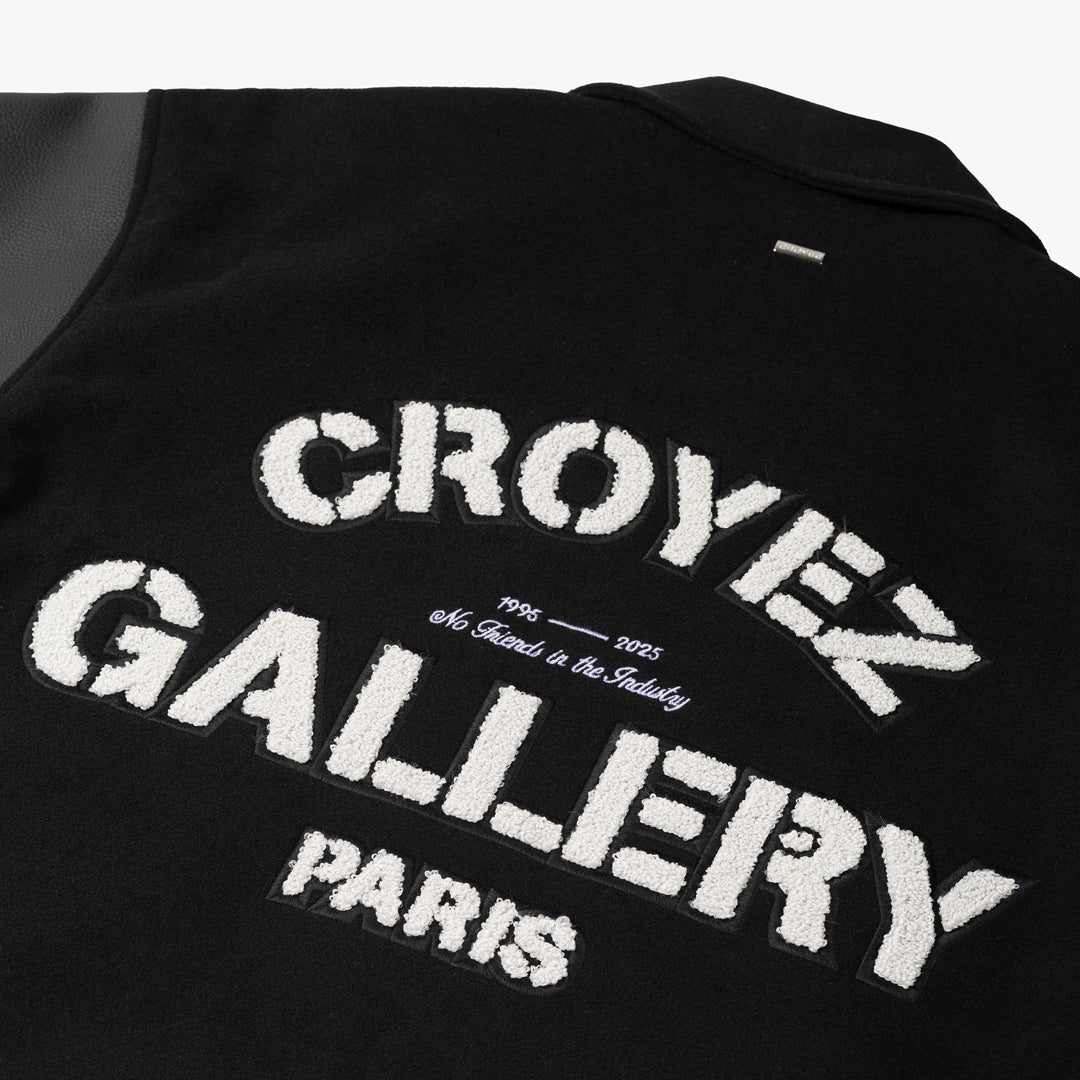 CROYEZ ARTWORK VARSITY JACKET - BLACK