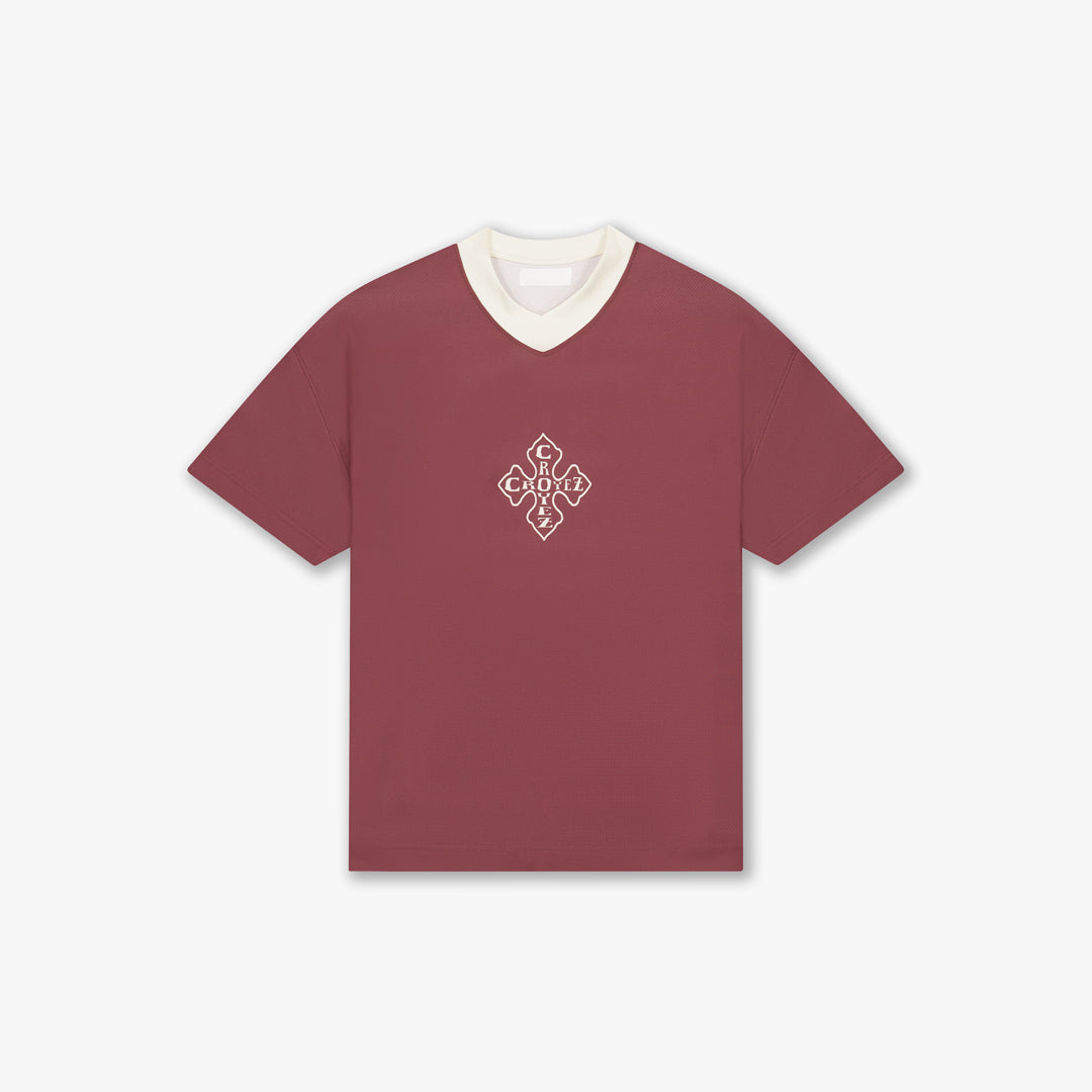  Croyez Camo Mesh Jersey | Cherry/Off-White