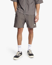 Croyez Crinkle Patch Shorts | Washed Brown