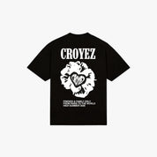 Croyez Flower And Heart T-Shirt | Black
