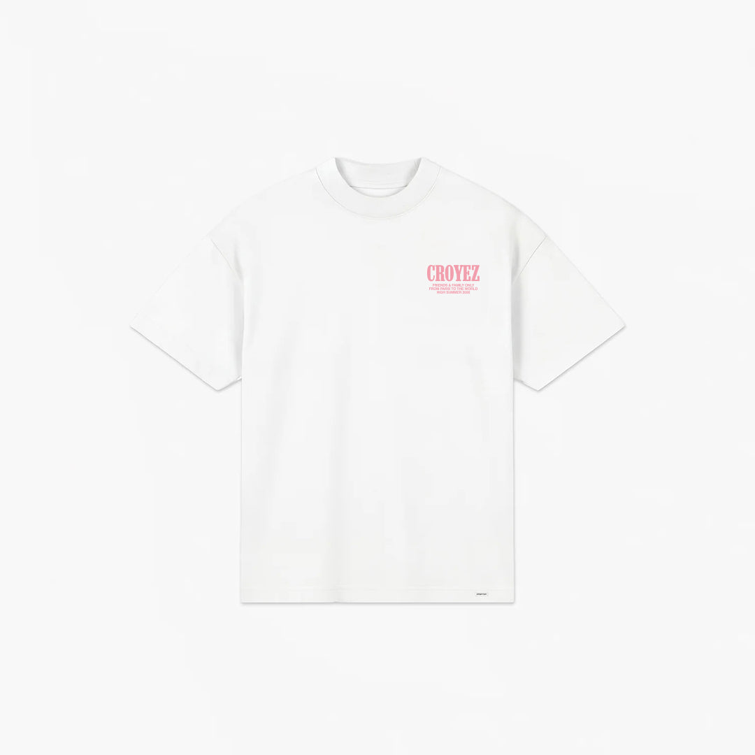  Croyez Flower And Heart T-Shirt | White/Pink