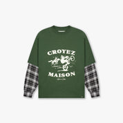 Croyez Layered Race T-Shirt | Forest Green