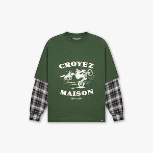 Croyez Layered Race T-Shirt | Forest Green