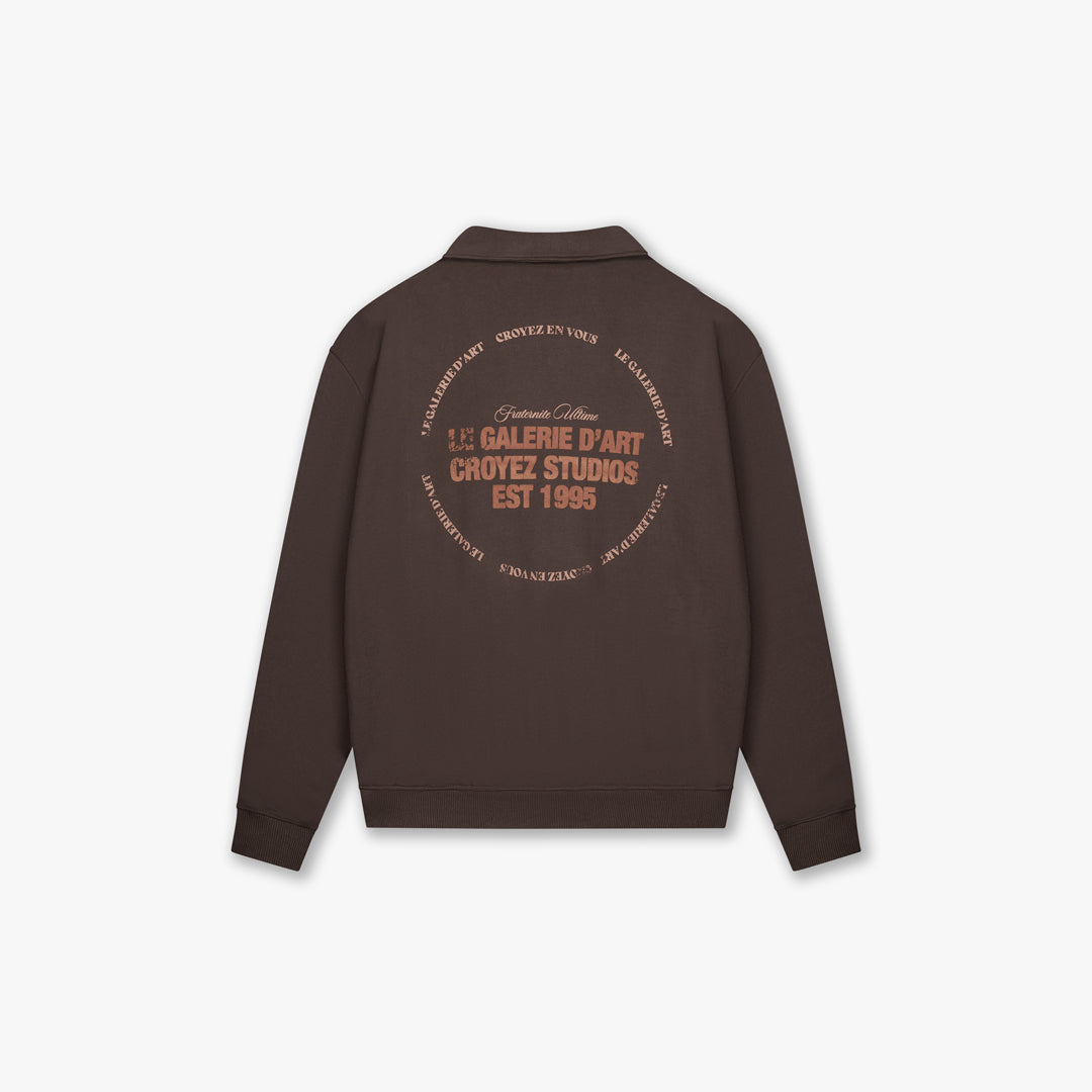 Croyez Le Galerie D'Art Half-Zip Sweater | Brown