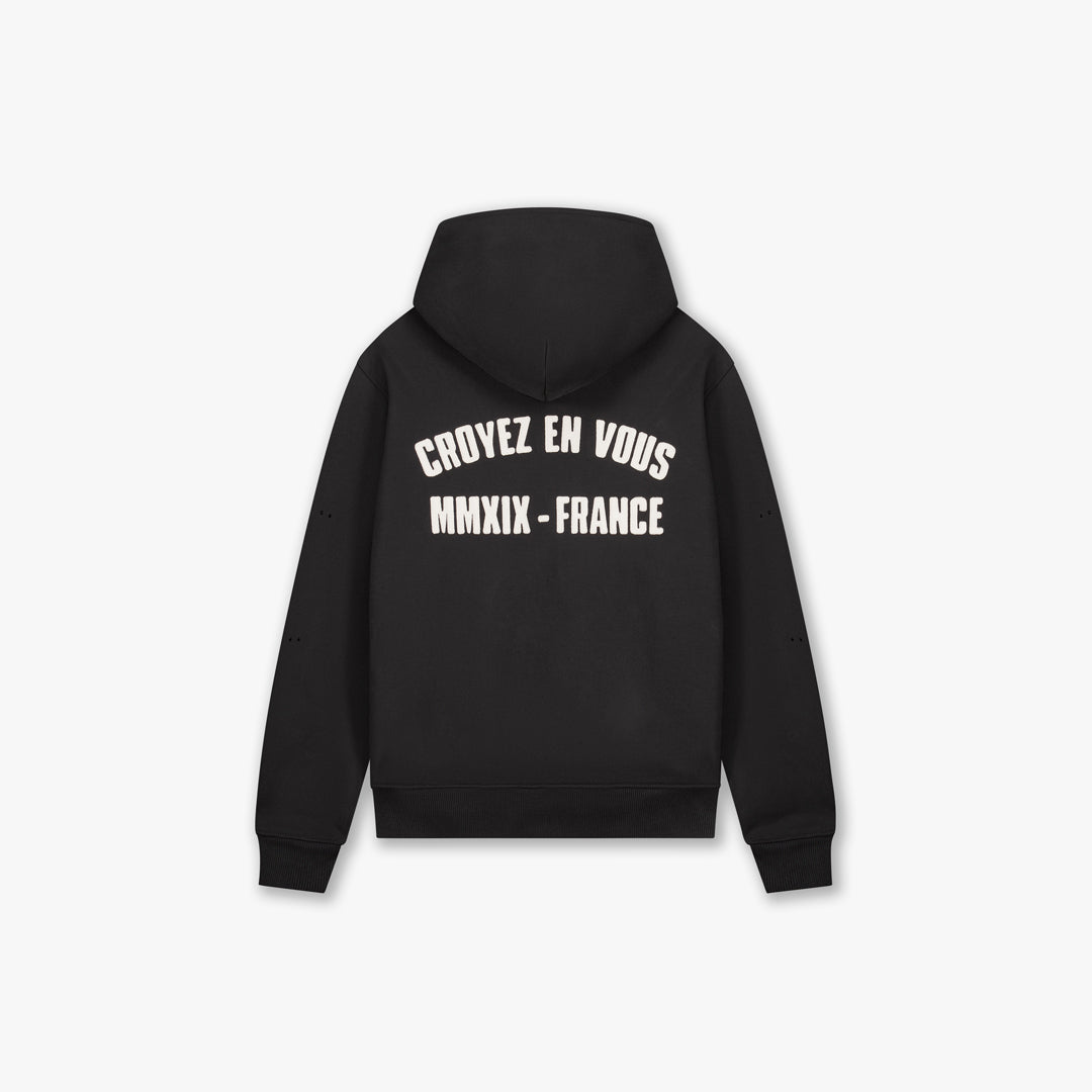 Croyez Rhinestone Zip Hoodie | Black