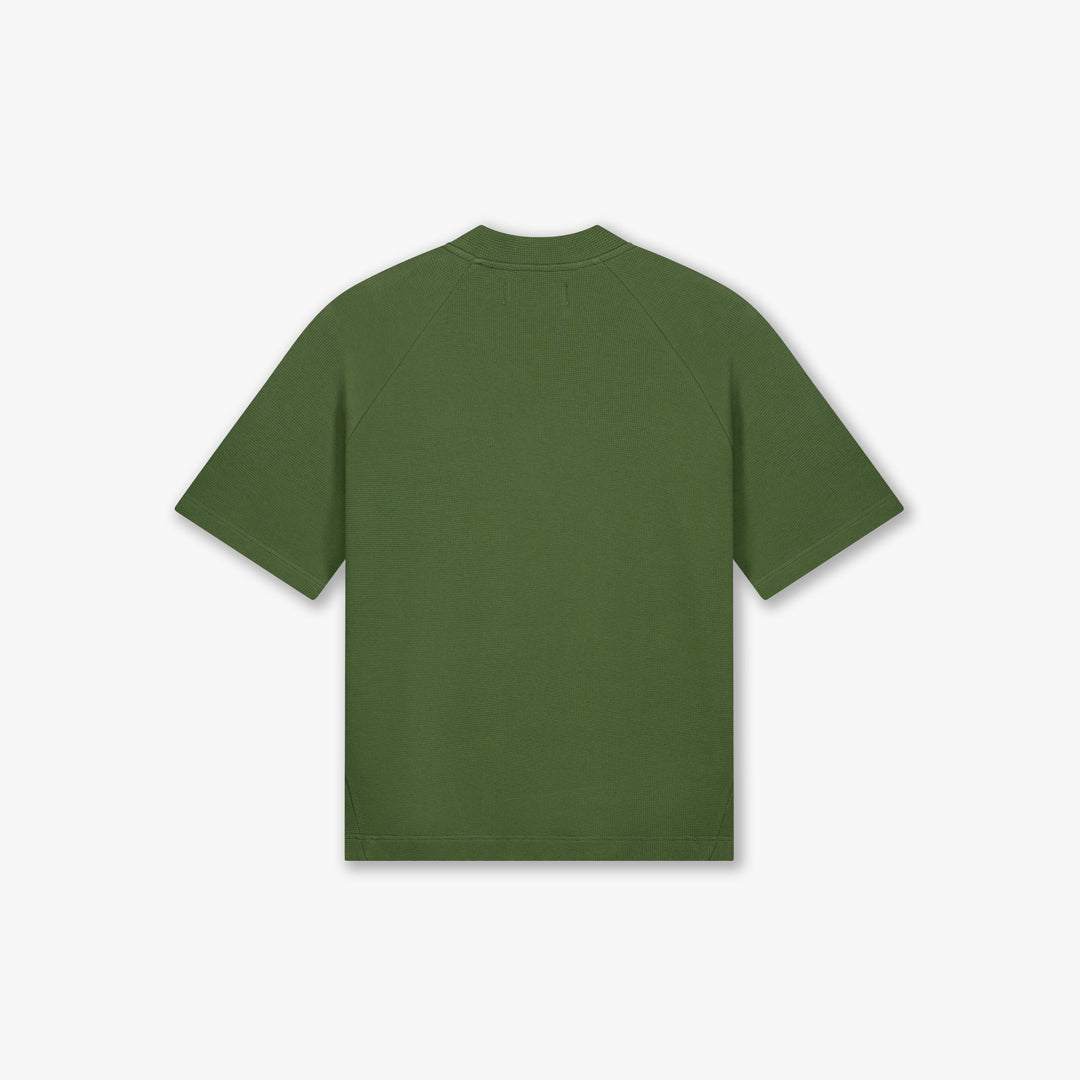 Croyez Waffle Raglan T-Shirt | Forest Green