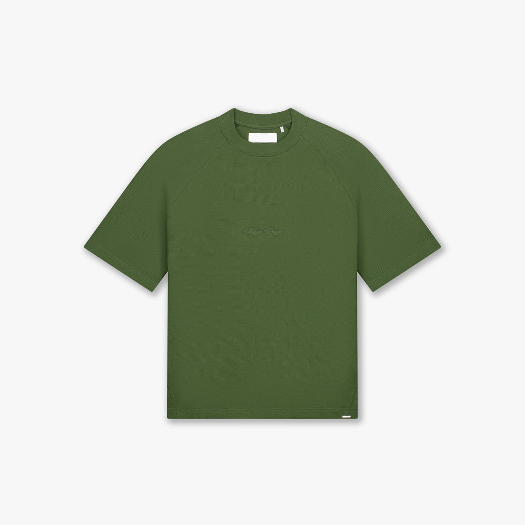 Croyez_Waffle_Raglan_T-Shirt-CRA45026007-Forest_Green_Front.jpg