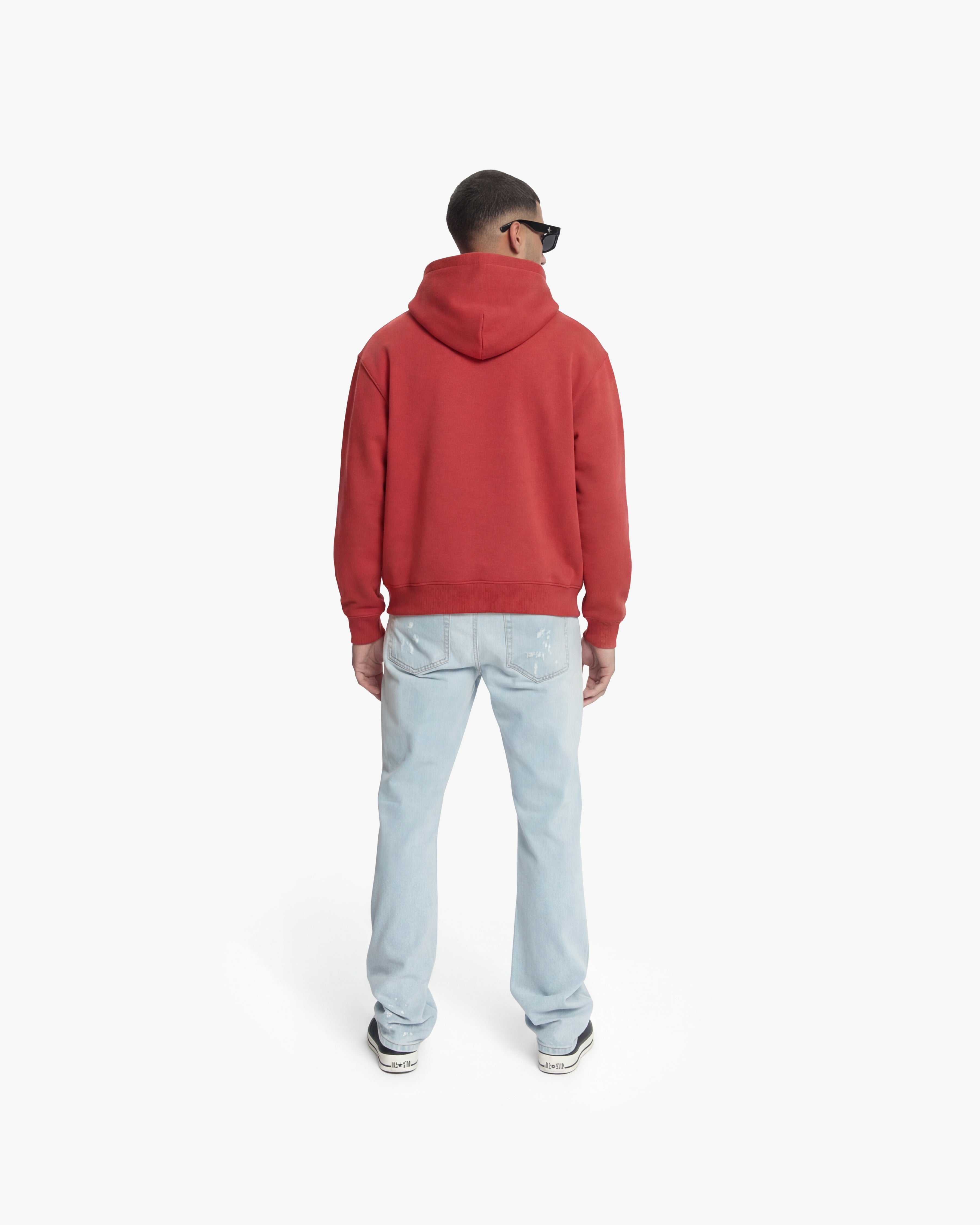 Croyez Etiquette Zip Hoodie | Red