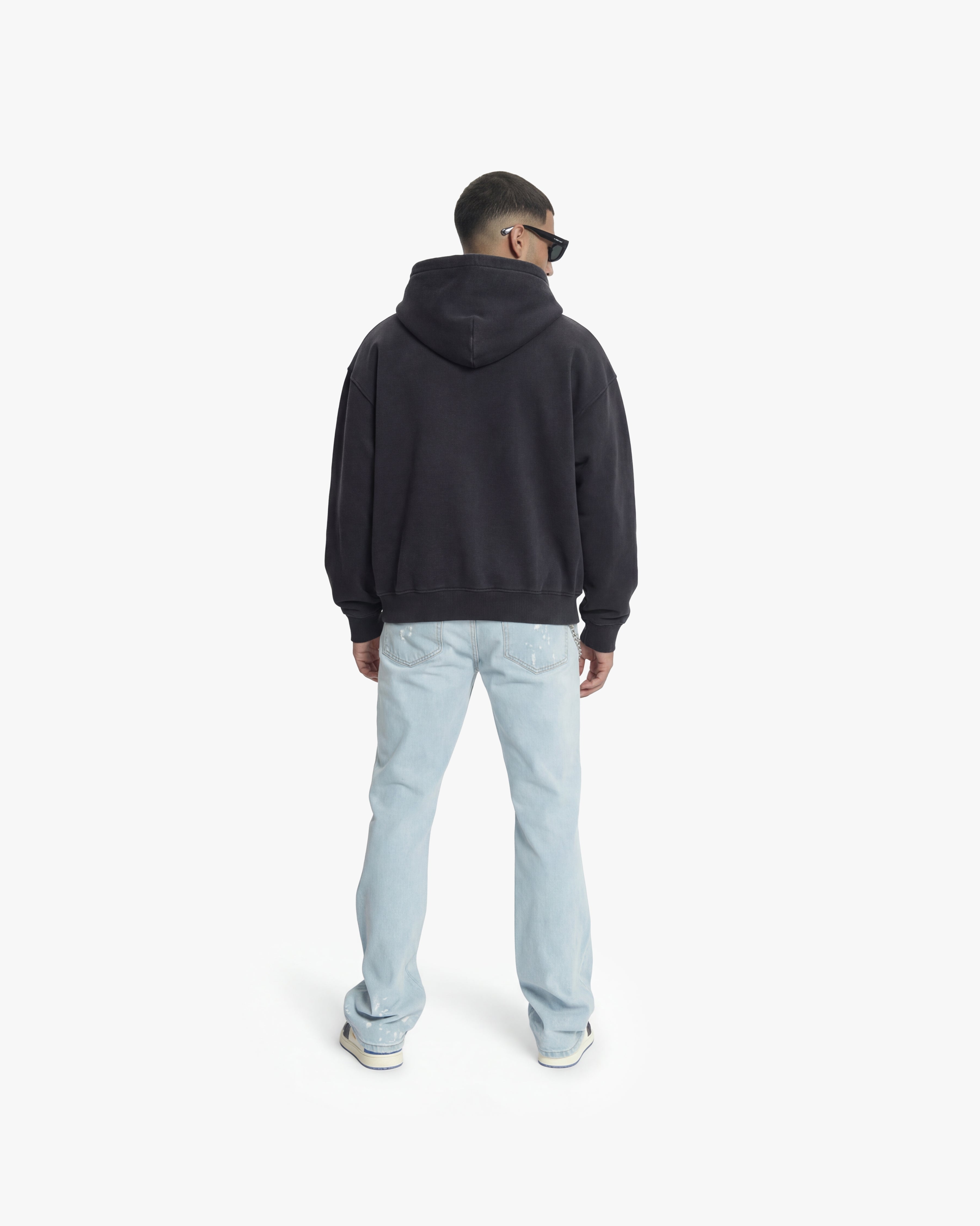 Croyez Etiquette Zip Hoodie | Vintage Black