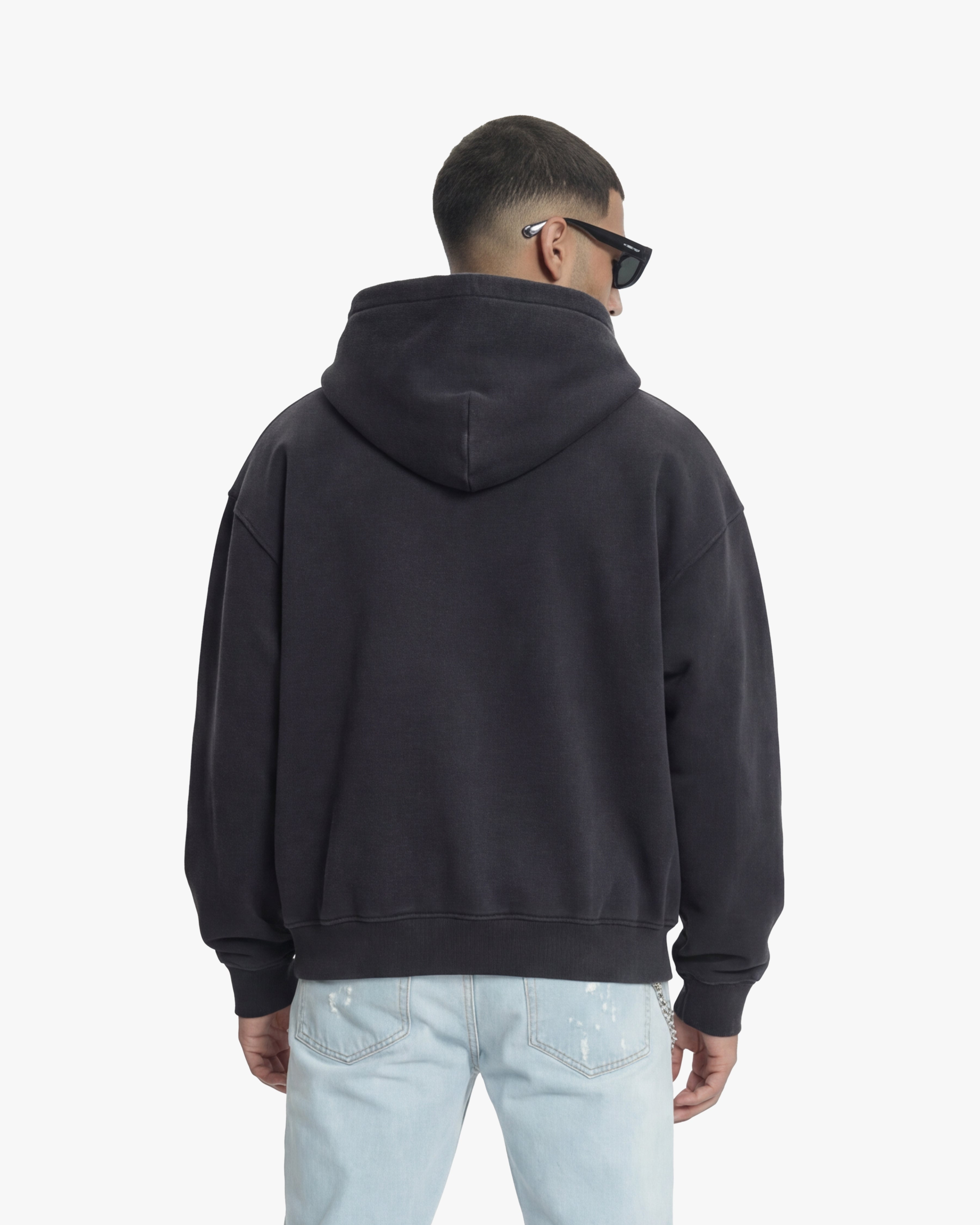 Croyez Etiquette Zip Hoodie | Vintage Black