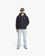 Croyez Etiquette Zip Hoodie | Vintage Black