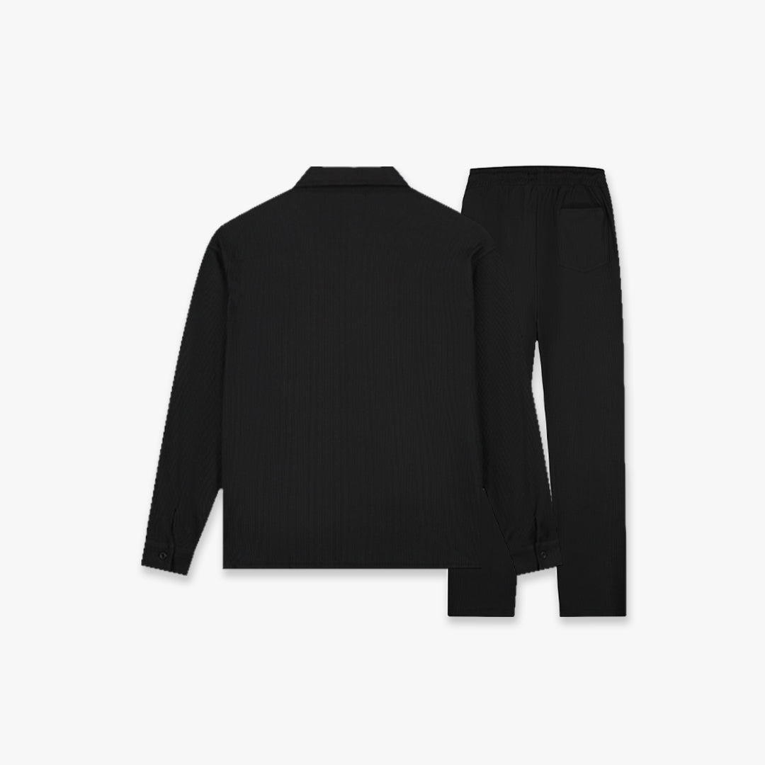Croyez Plisse Longsleeve Set | Black