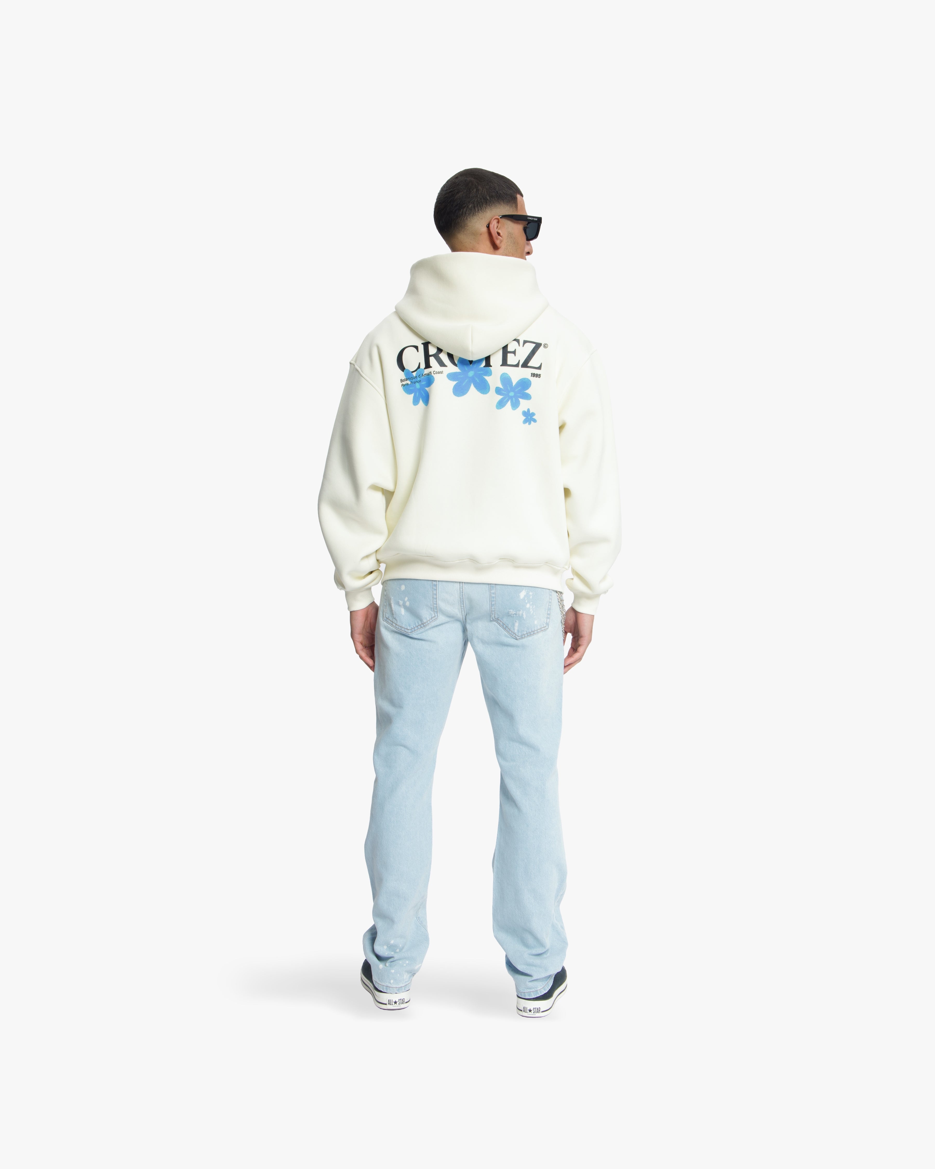 Croyez Botanique Zip Hoodie | Off-White/Tiffany Blue