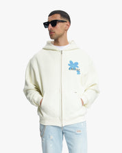 Croyez Botanique Zip Hoodie | Off-White/Tiffany Blue