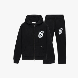 Croyez Fluffy Essence Knit Zip Set | Black