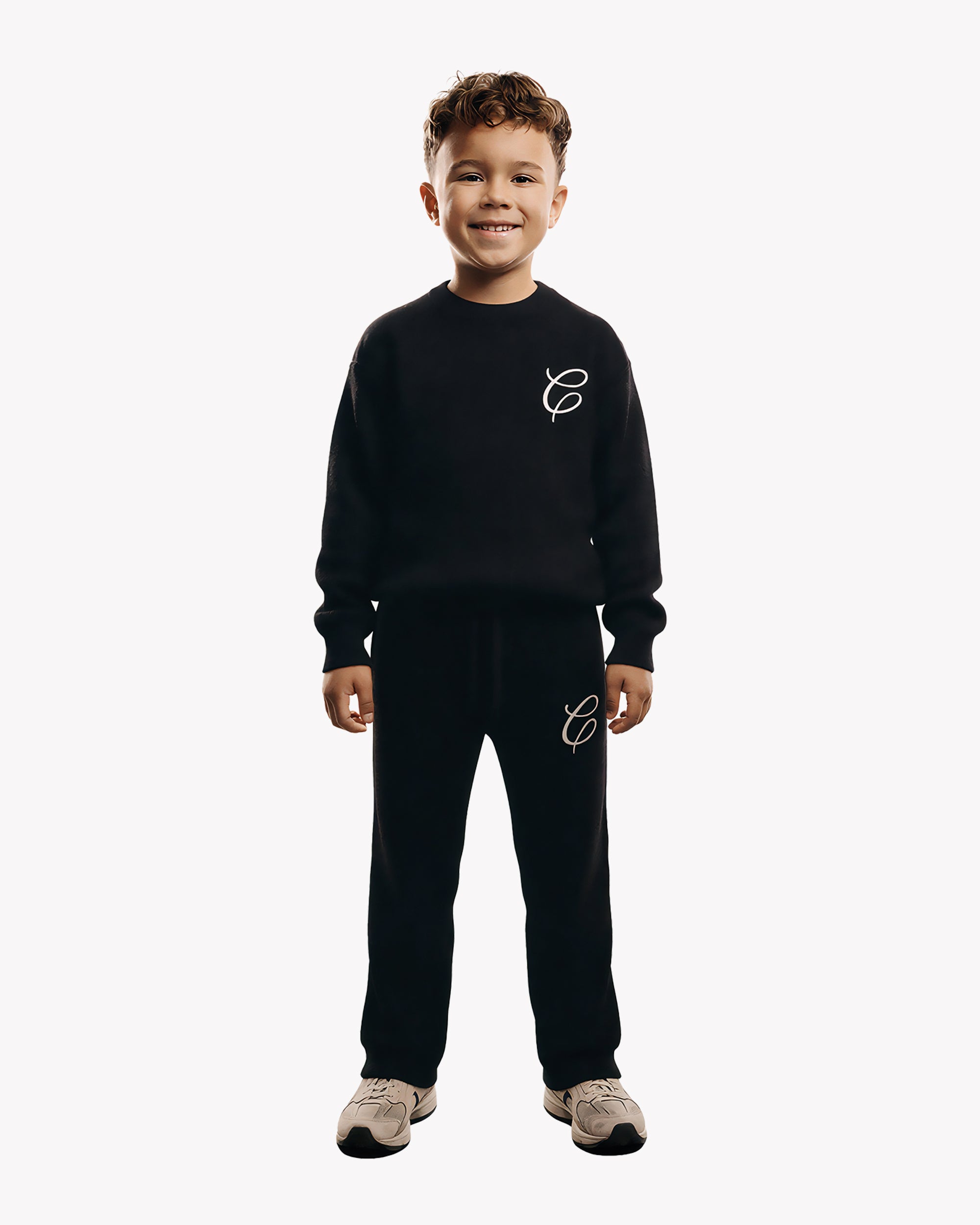 CROYEZ MINI ESSENCE KNIT STRAIGHT PANTS | BLACK