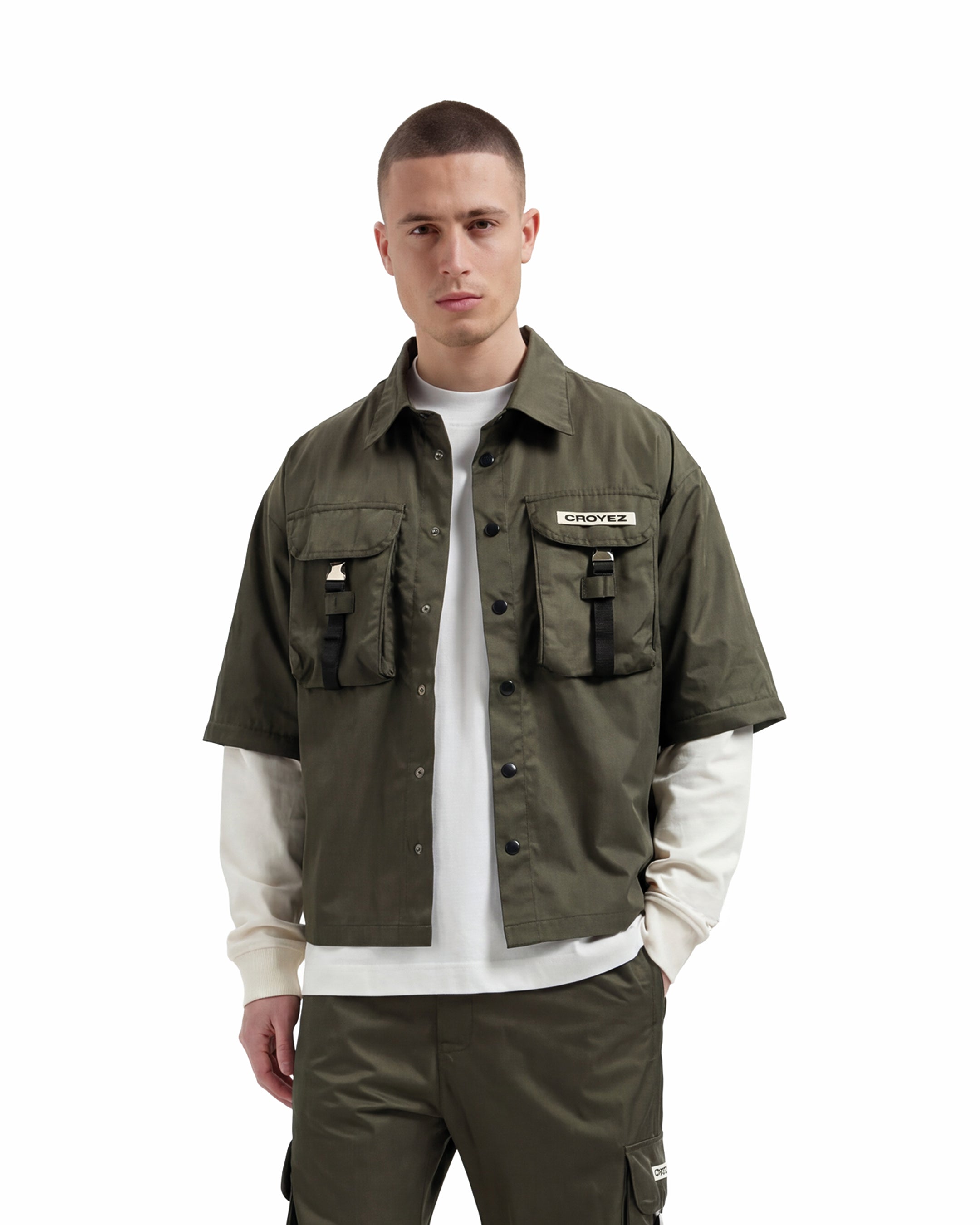 Croyez Etiquette Nylon Jacket | Dusty Olive