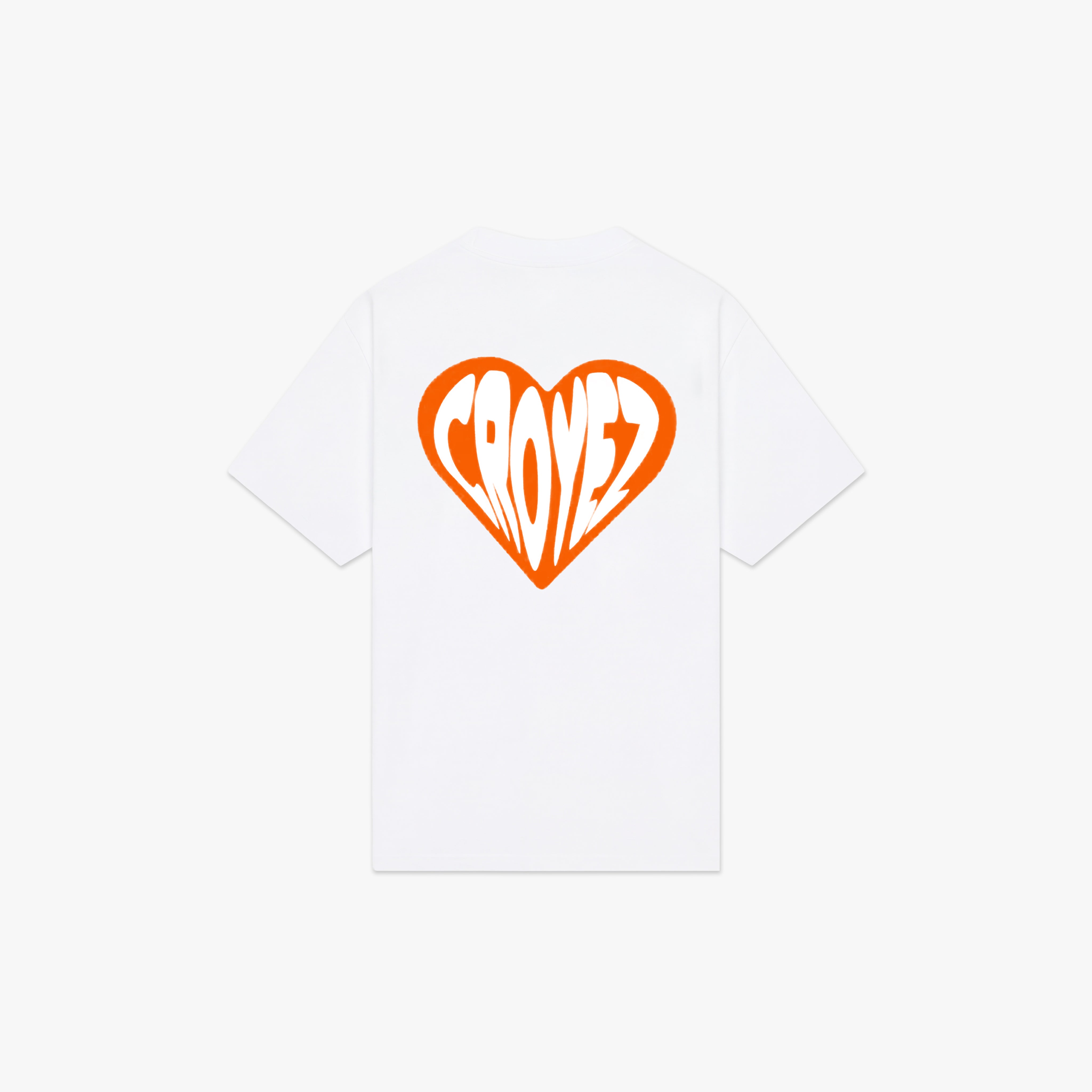 Croyez Puffed Heart T-Shirt | White/Orange