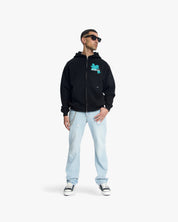 Croyez Botanique Zip Hoodie | Black/Dark Teal
