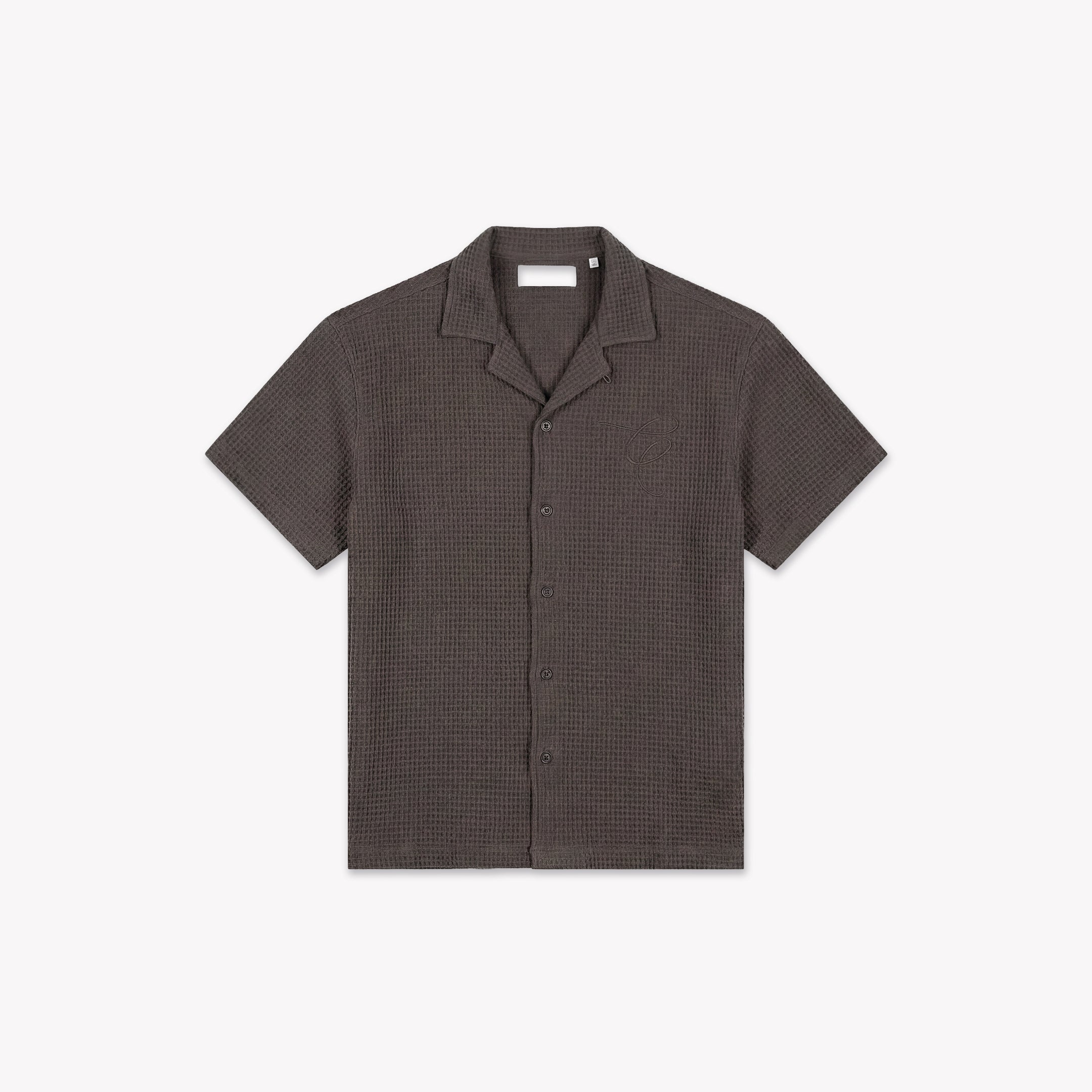  Croyez Initial Waffle Shirt | Washed Brown