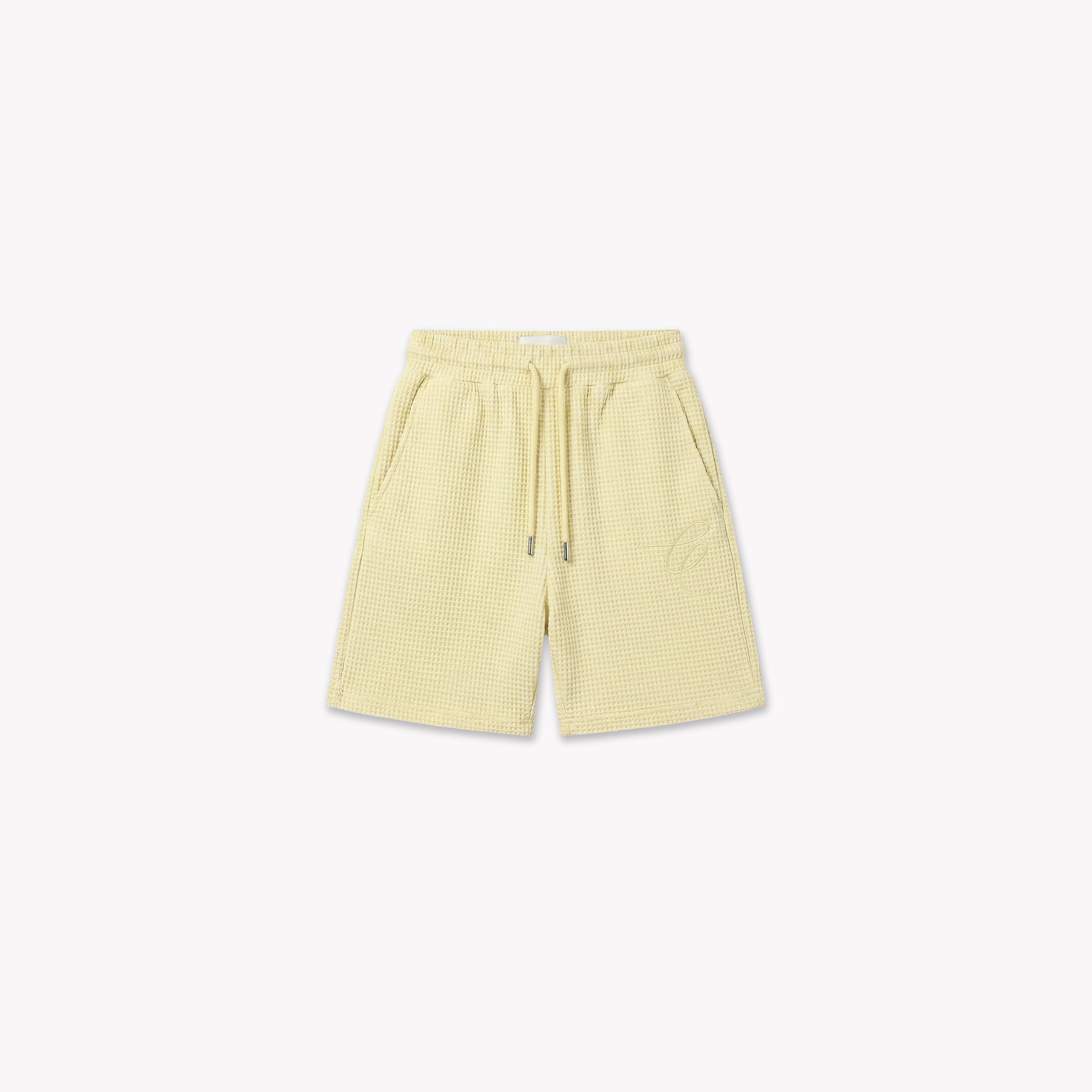  Croyez Initial Waffle Shorts | Butter Yellow