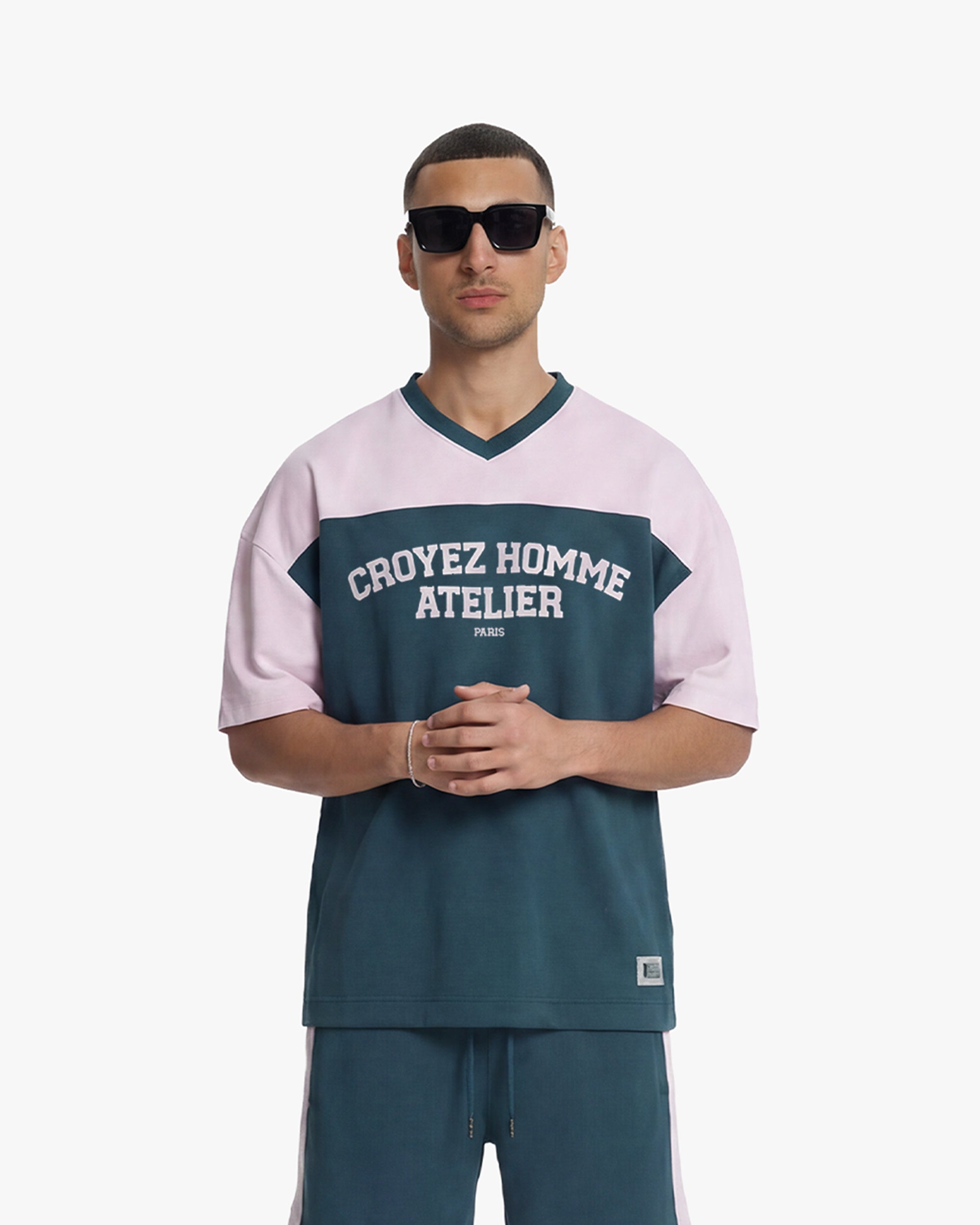 Croyez Jersey Sport T-Shirt | Dark Teal/Pink