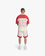 Croyez Jersey Sport Shorts | Off-White/Red