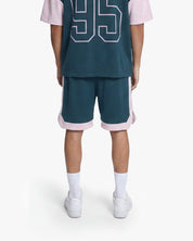 Croyez Jersey Sport Shorts | Dark Teal/Pink