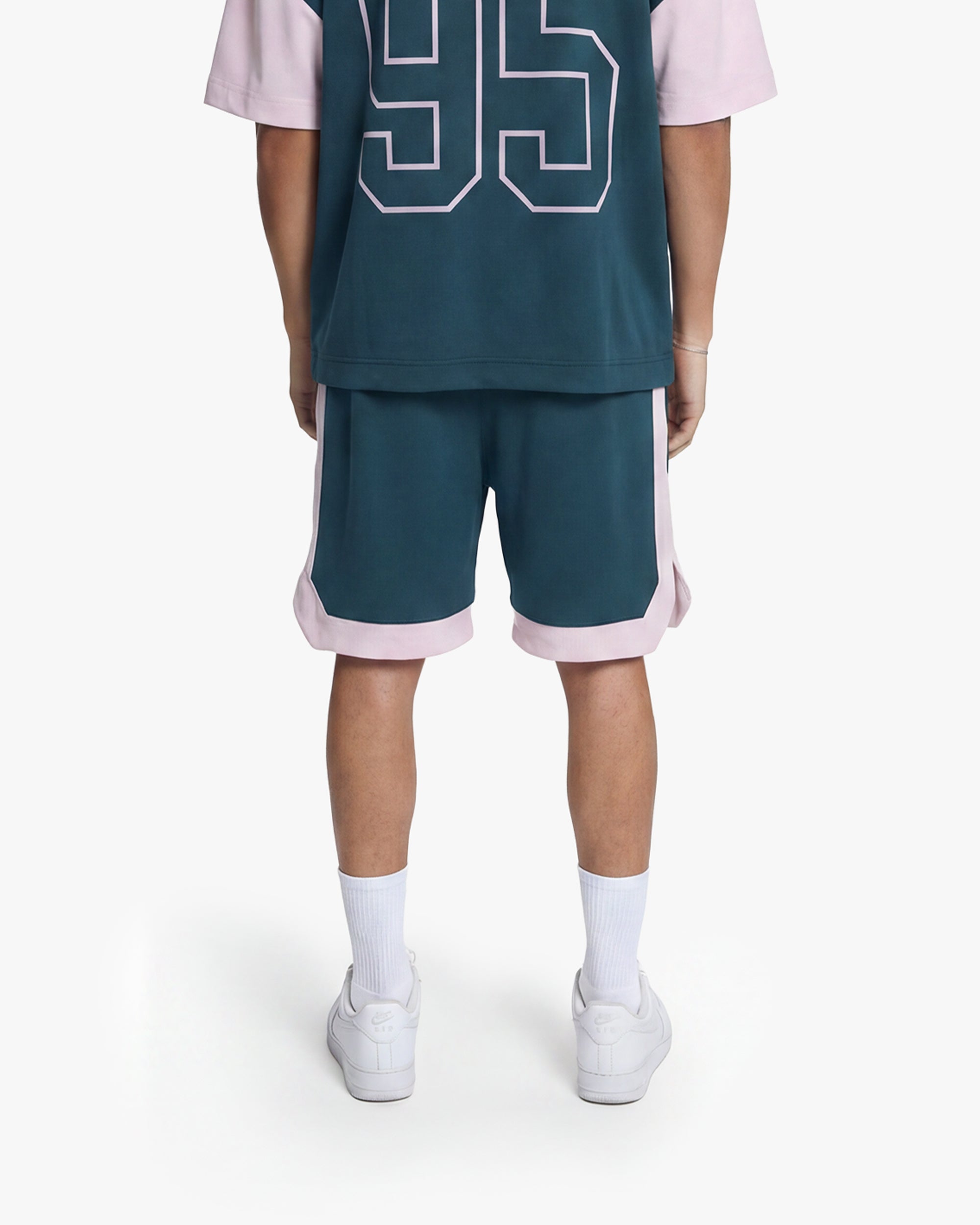 Croyez Jersey Sport Shorts | Dark Teal/Pink