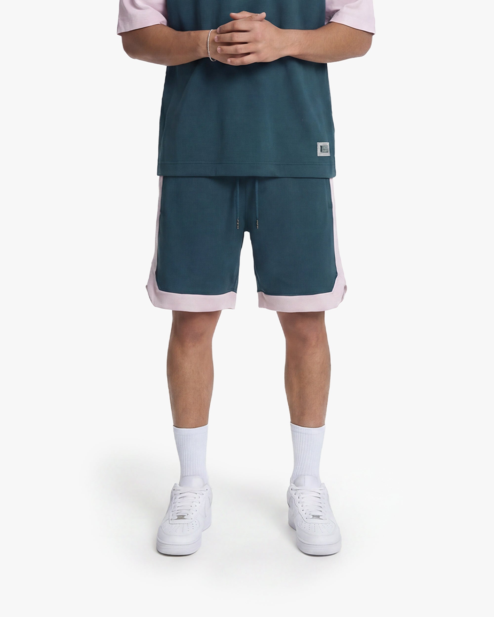 Croyez Jersey Sport Shorts | Dark Teal/Pink