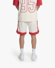 Croyez Jersey Sport Shorts | Off-White/Red