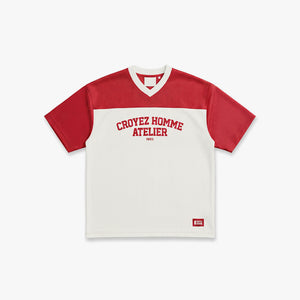 Croyez Jersey Sport T-Shirt | Off-White/Red