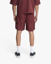 Croyez Etiquette Nylon Shorts | Burgundy