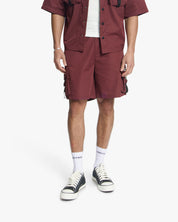 Croyez Etiquette Nylon Shorts | Burgundy