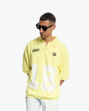 Croyez Nombre Knit Polo | Butter Yellow