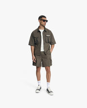 Croyez Etiquette Nylon Shorts | Dusty Olive