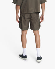 Croyez Etiquette Nylon Shorts | Dusty Olive