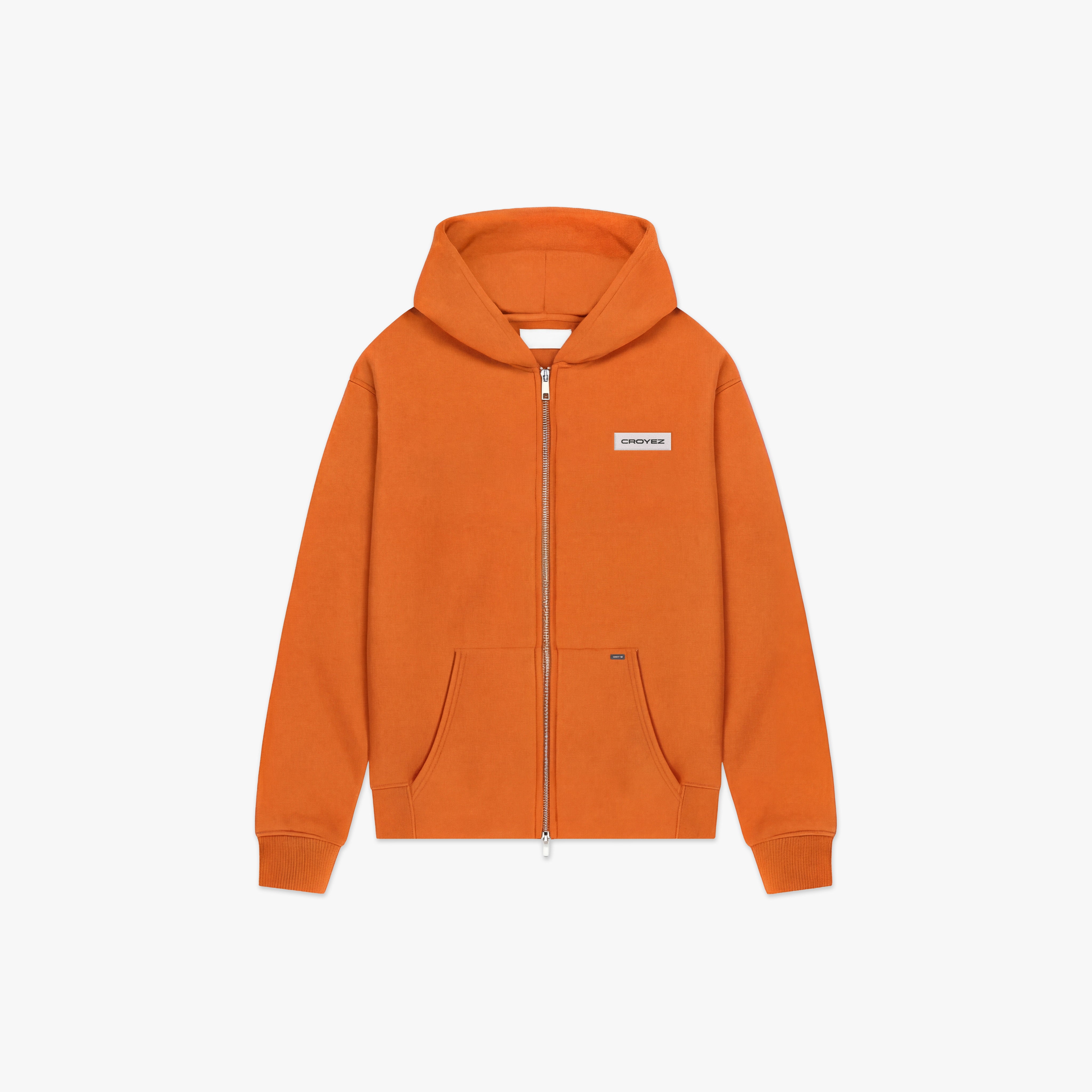 Croyez Etiquette Zip Hoodie | Orange