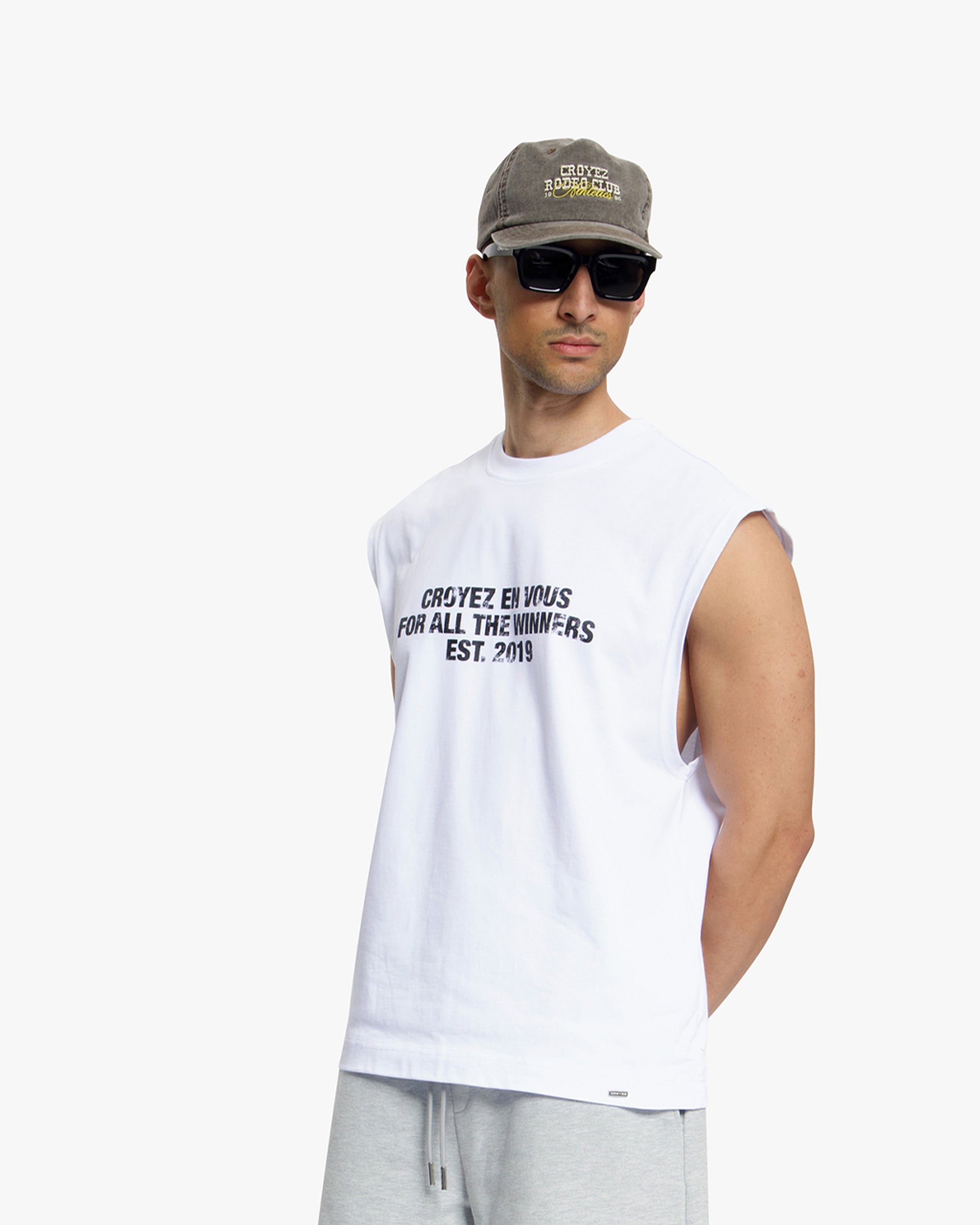 Croyez Winners Sleeveless T-Shirt | White
