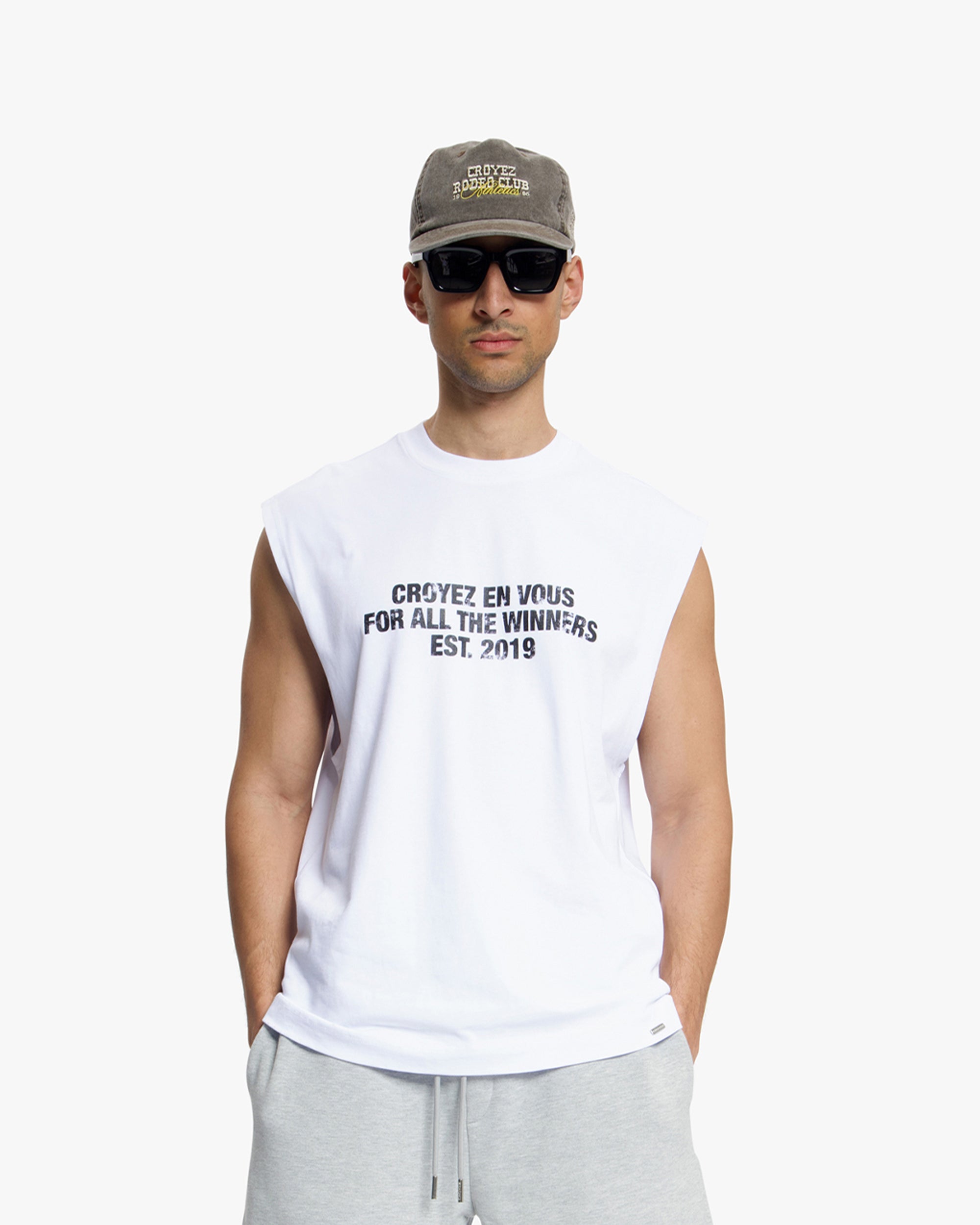 Croyez Winners Sleeveless T-Shirt | White