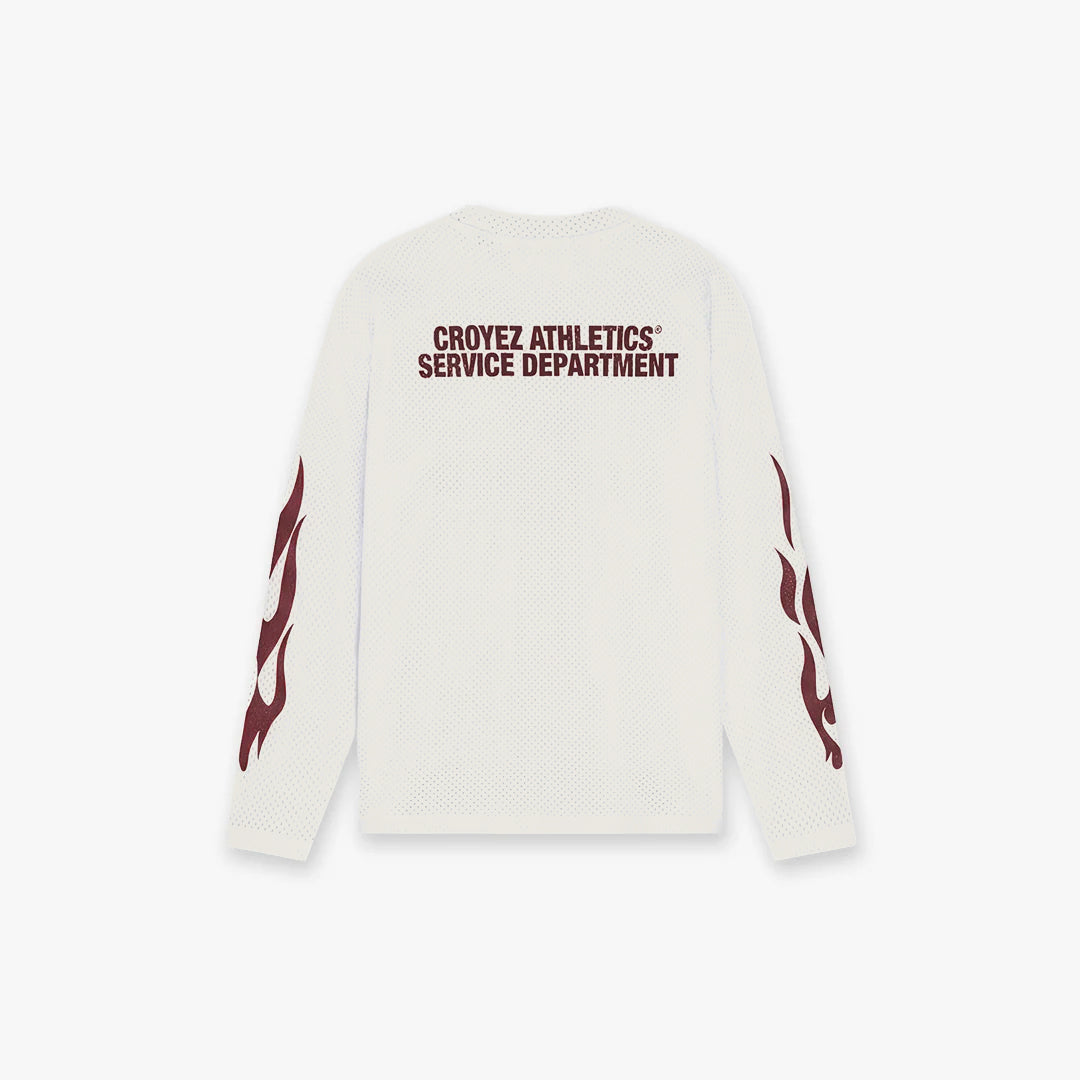 Croyez Service Dept Longsleeve | Off-White/Cherry - Croyez