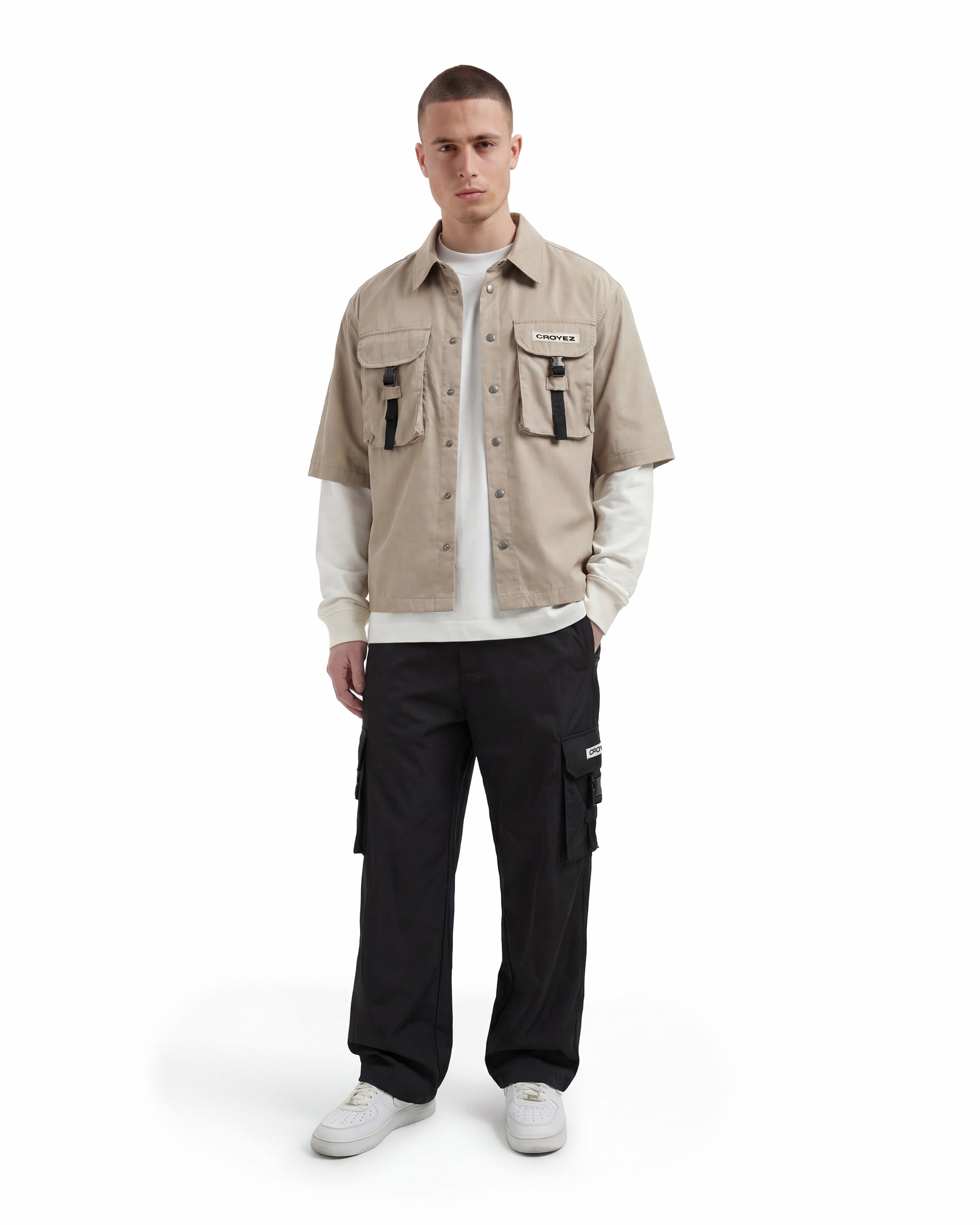 Croyez Etiquette Nylon Jacket | Beige
