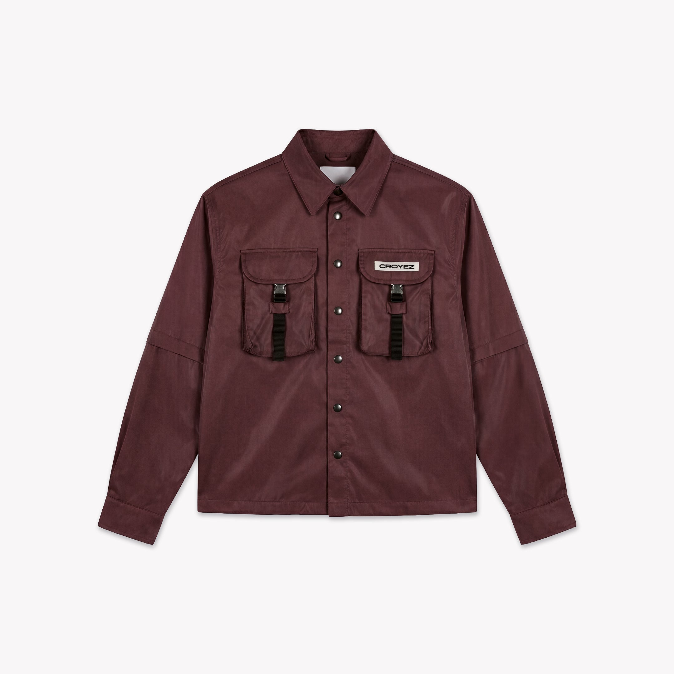  Croyez Etiquette Nylon Jacket | Burgundy