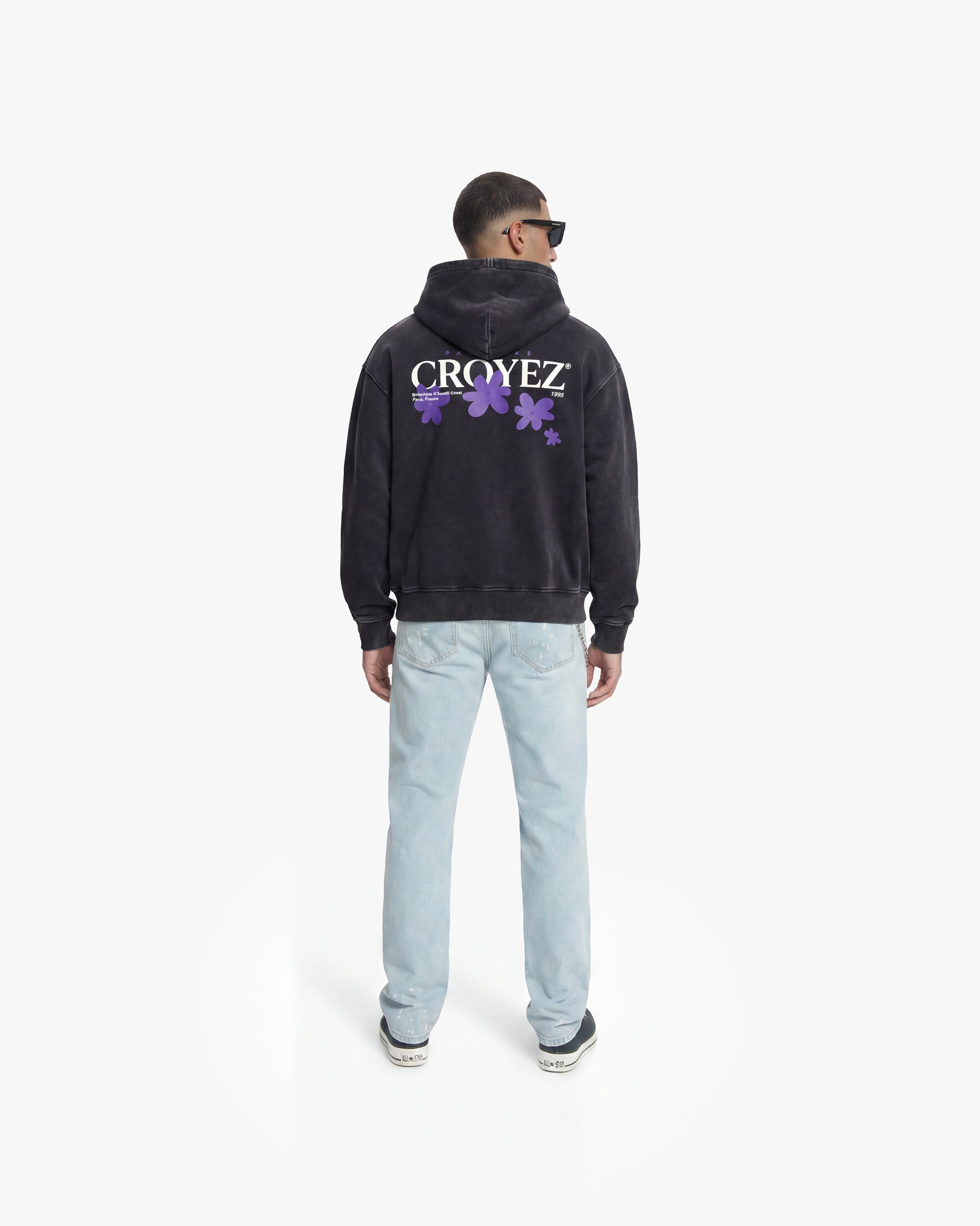 Croyez Botanique Zip Hoodie | Acid Wash/Dark Purple