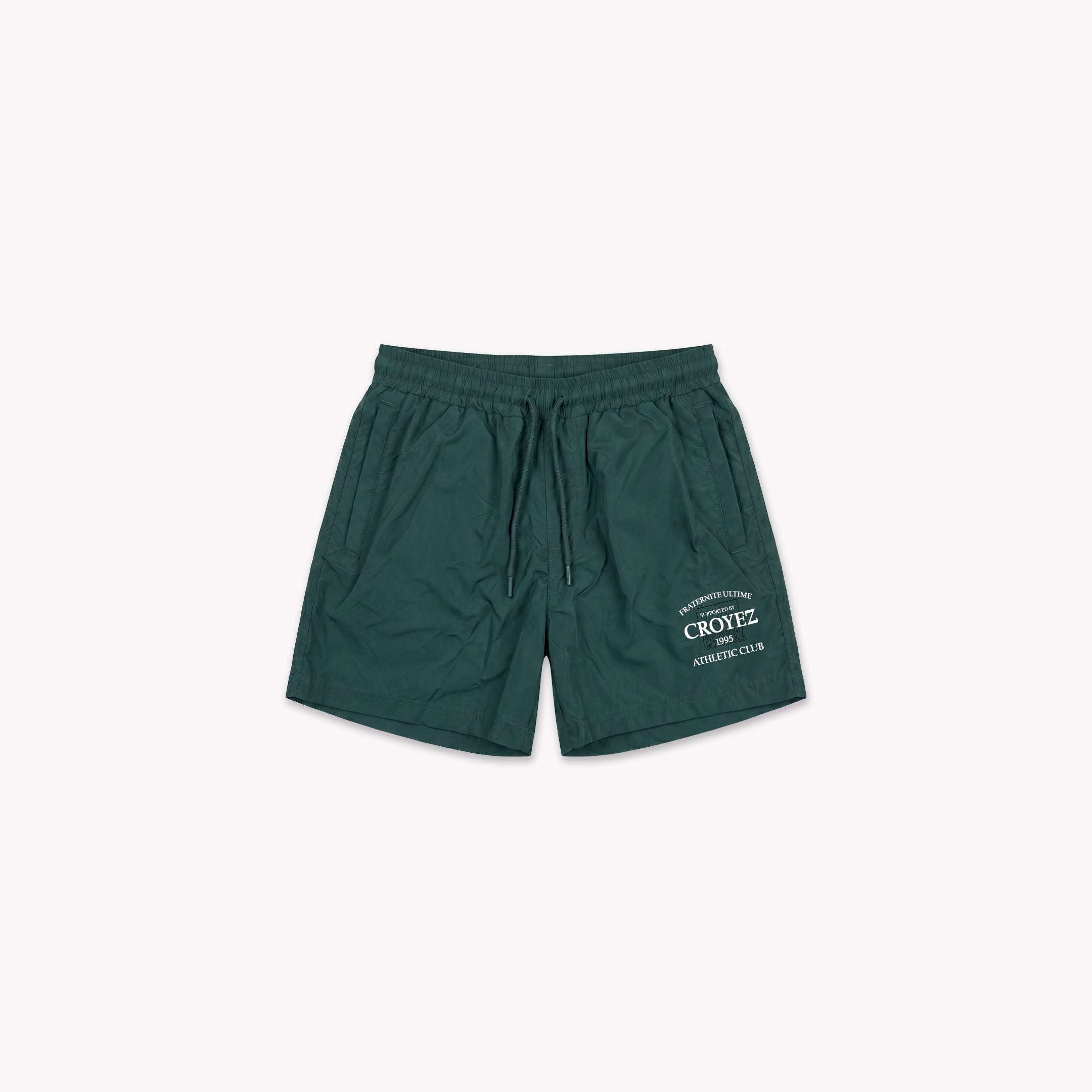  Croyez Overlay Fraternite Swim Shorts | Forest Green